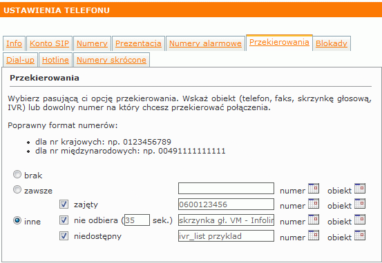 przekierowania w ipfon24